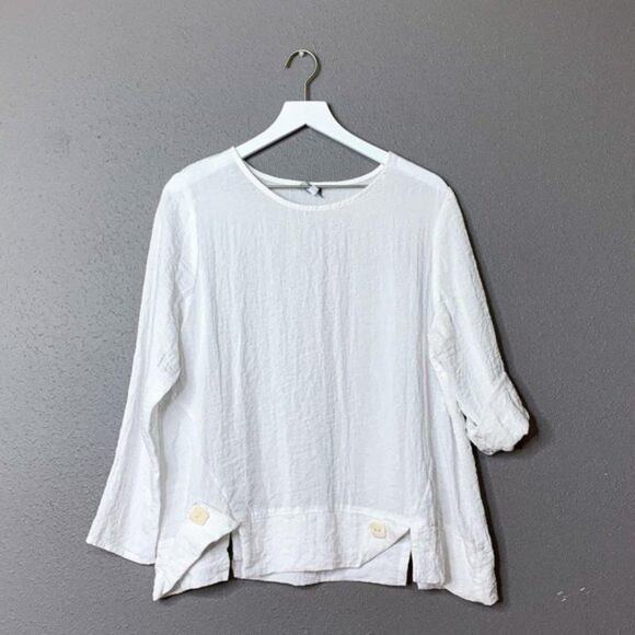 NICHE by Nilgun Derman Rolled Sleeve Lagenlook Top Medium - Picture 8 of 8